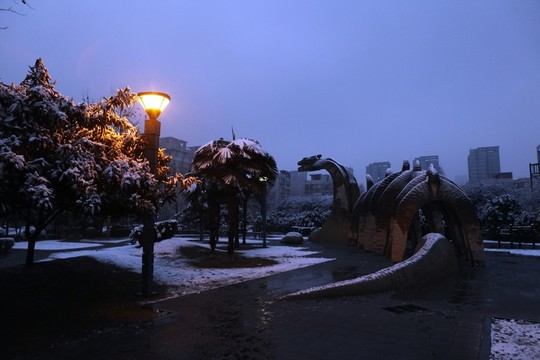 公園雪景
