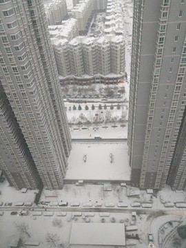 西安 雪景 城市 北郊