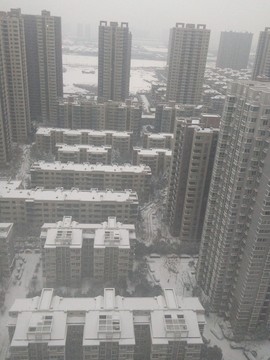 西安 雪景 城市 北郊