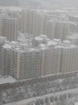 西安 雪景 城市 北郊