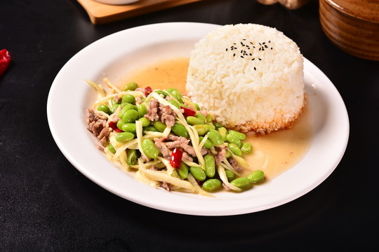 茭白肉絲飯