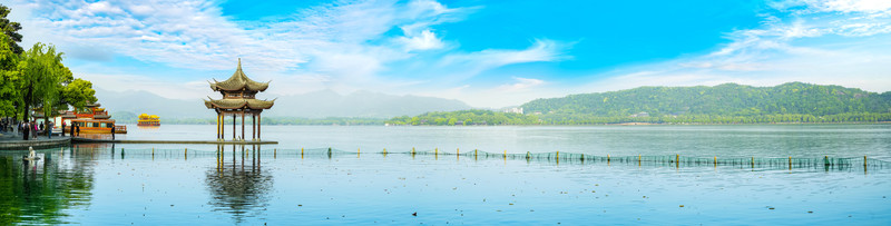 杭州西湖風(fēng)光集賢亭 全景大畫(huà)
