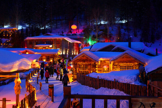 雪鄉(xiāng) 夜景 燈光 亮化 雪鄉(xiāng)風(fēng)