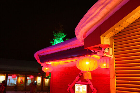 雪鄉(xiāng) 夜景 燈光 亮化