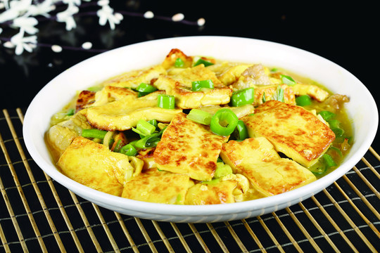 青椒雞蛋煎豆腐