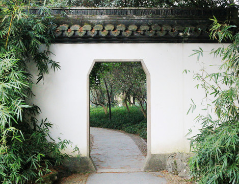 中式圍墻小門