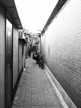 老北京胡同黑白照