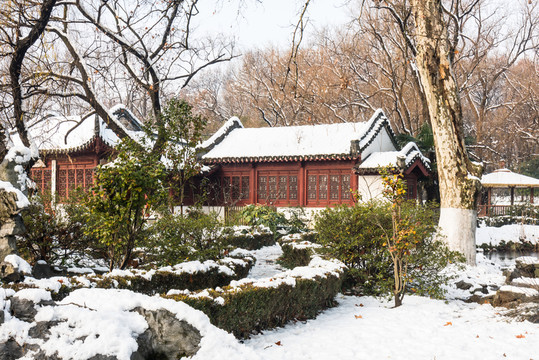 明孝陵景區(qū)雪景