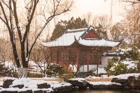 明孝陵景區(qū)雪景
