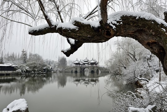 五亭橋雪景