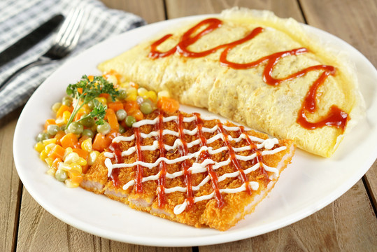 香酥雞排蛋包飯
