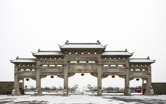 銀川景城公園雪景