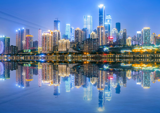 重慶夜景城市建筑
