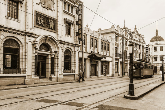 老上海舊上海建筑街景復(fù)古懷舊
