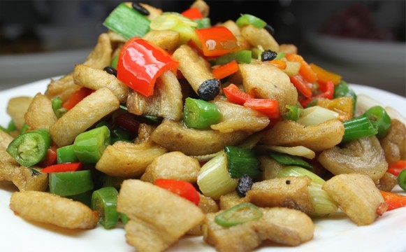 豆豉辣椒炒油渣