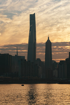 上海陸家嘴晚霞