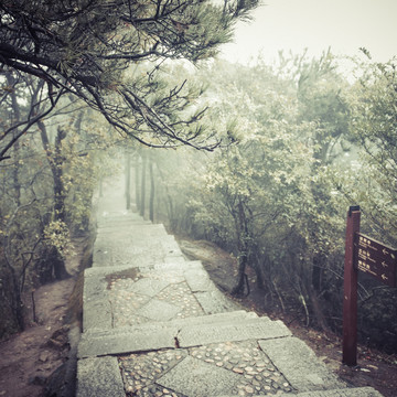 山路石階