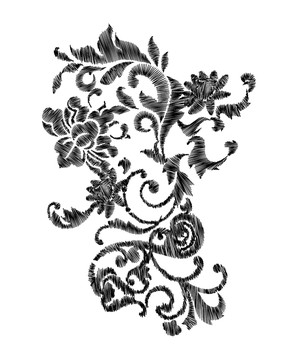 繡花圖案 分層