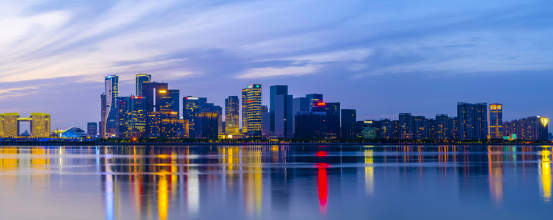 杭州錢江新城夜景 全景大畫幅