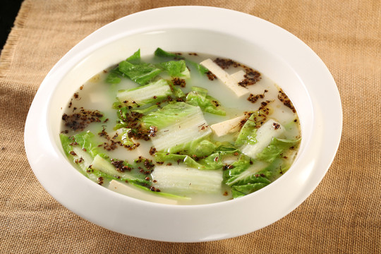 麻油小白菜燉豆腐