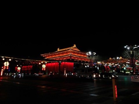 西安 夜景 旅游 風(fēng)景 城市