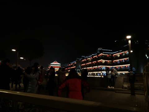西安 鐘樓 鼓樓 周邊 夜景