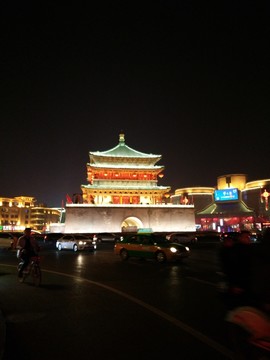 西安 鐘樓 鼓樓 周邊 夜景