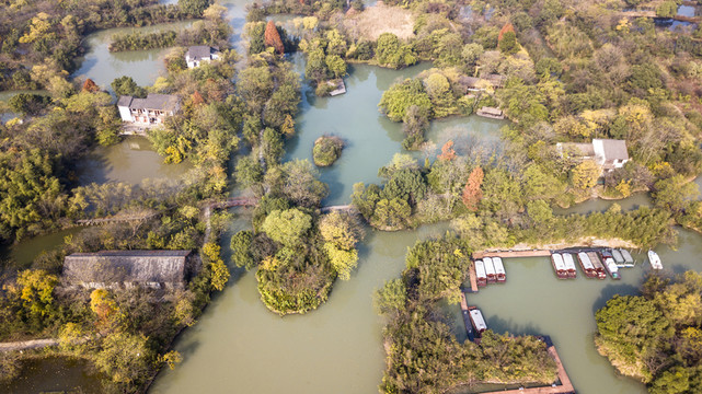 浙江杭州西溪濕地航拍