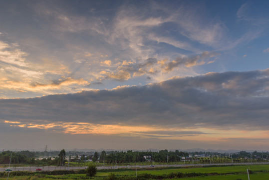 晚霞 彩云 藍(lán)天 夕陽
