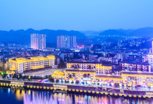 恩施 宣恩 珠山鎮(zhèn) 夜景