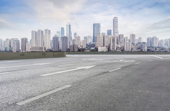 城市道路廣場(chǎng)和建筑景觀天際線