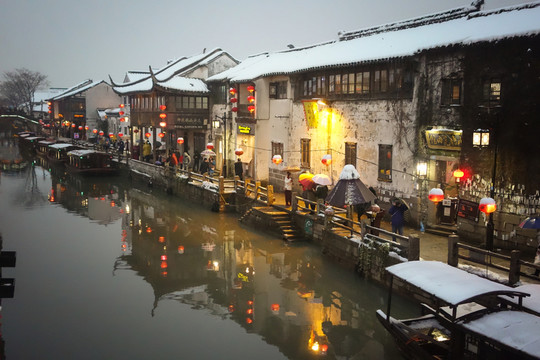 山塘古鎮(zhèn)雪景