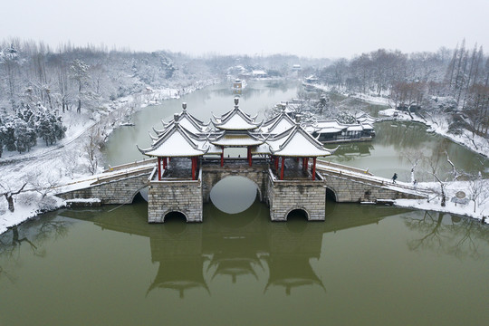 航拍五亭橋