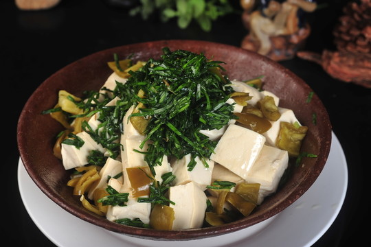 小菜蒸豆腐