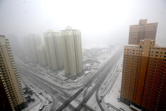 住宅小區(qū)雪景