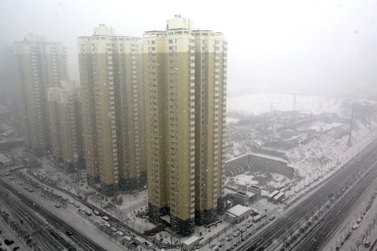 住宅小區(qū)雪景