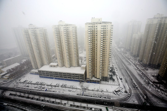 住宅小區(qū)雪景