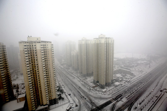 住宅小區(qū)雪景