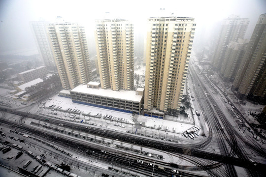 住宅小區(qū)雪景