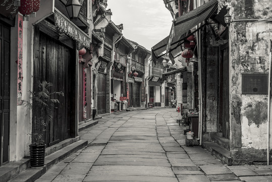 古鎮(zhèn)黑白照片
