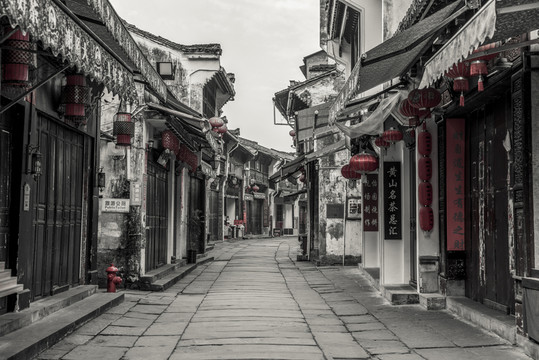 古鎮(zhèn)黑白照片