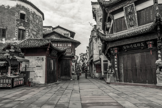 古鎮(zhèn)黑白照片