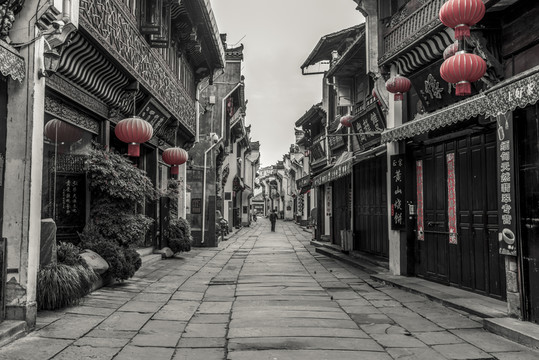 古鎮(zhèn)黑白照片