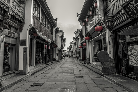 古鎮(zhèn)黑白照片