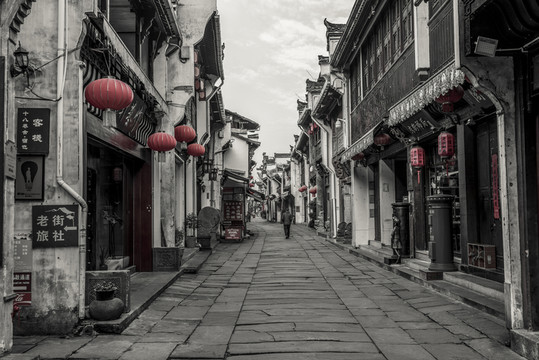 古鎮(zhèn)黑白照片