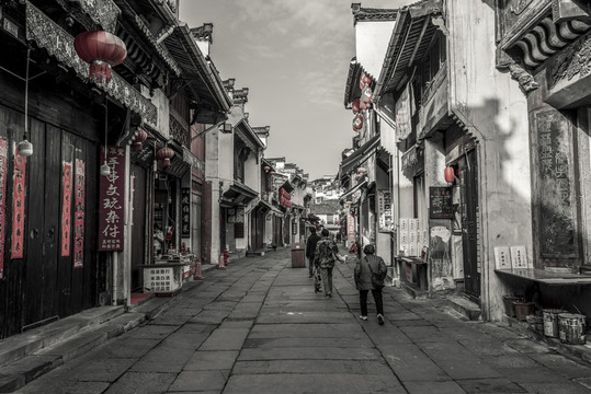 古鎮(zhèn)黑白照片