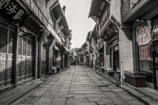 古鎮(zhèn)黑白照片