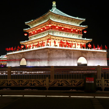 西安鐘樓高清夜景