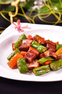 虎皮尖椒炆鹵肉
