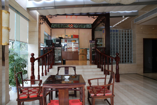賓館酒店大廳一角